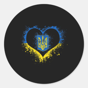 Liebe Herz Ukraine ukrainische Flagge Stand mit de Runder Aufkleber