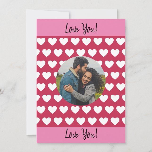 Liebe! Herz und Foto Valentine Feiertagskarte (Vorderseite)