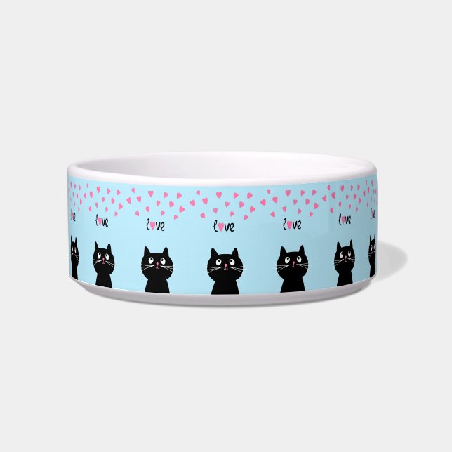 Liebe Herz und Katze Napf (Vorderseite)