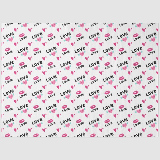 Liebe Herz und Lippen Seidenpapier (Vorderseite)