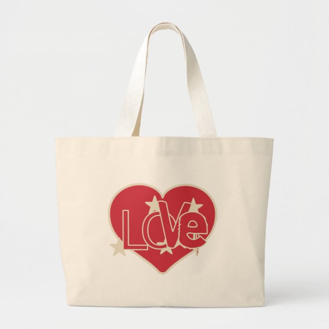Liebe Herz und Stars Jumbo Stoffbeutel (Vorne)