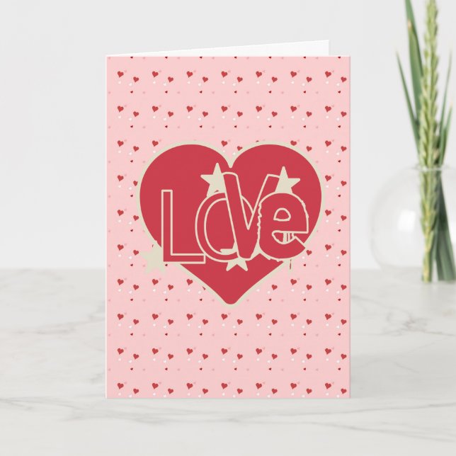 Liebe Herz und Sterne Valentinin Feiertagskarte (Vorderseite)