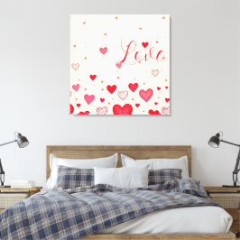 Liebe, Herz, Valentine, Hochzeit - überzogene Lein Leinwanddruck