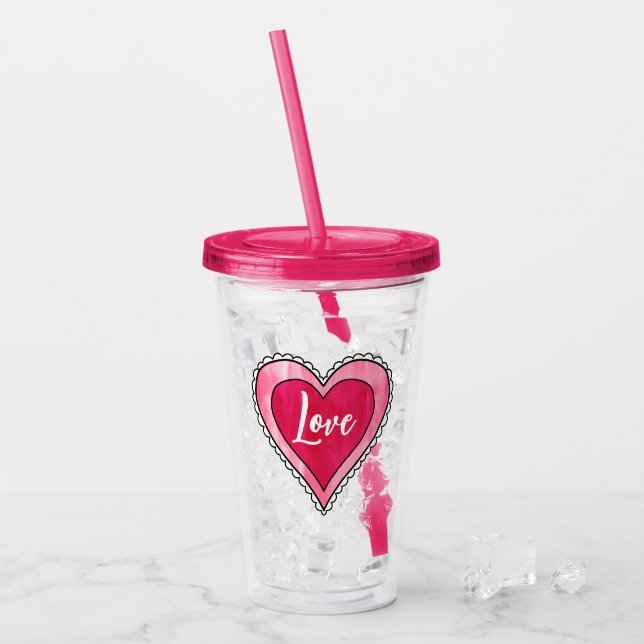 Liebe Herz Valentinstag Acryltrinkbecher (Vorderseite Ice)