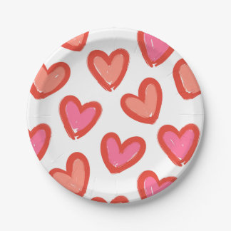 Liebe Herz Valentinstag Pappteller
