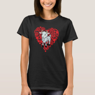 Liebe Herz Valentinstag Rose Ziegen Jungen Kinder T-Shirt