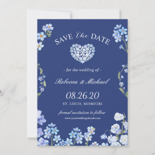 Liebe Herz vergessen Sie mich Noten floral Save th The Date