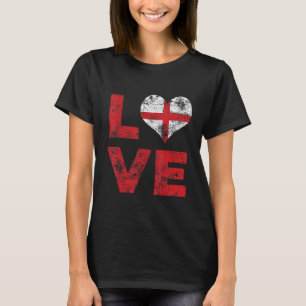 Liebe Herz Vintag England Flagge T-Shirt