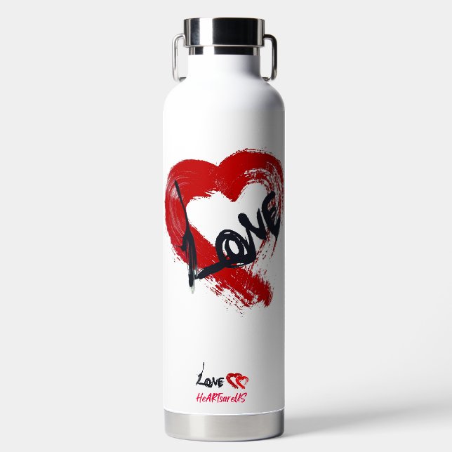 Liebe Herz Wasserflasche Trinkflasche (Vorderseite)