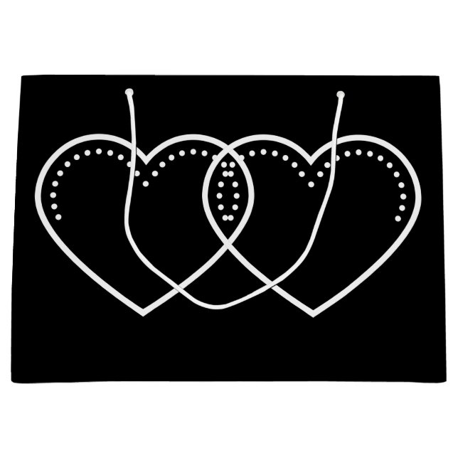 Liebe Herz Weißer Valentin Große Geschenktüte (Vorderseite)