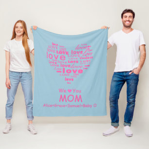 Liebe-Herz "wir Liebe Sie" personalisiert für SIE Fleecedecke