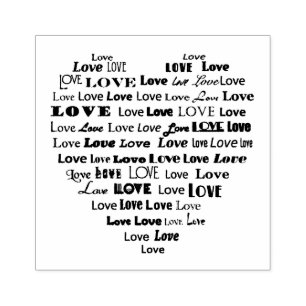 Liebe Herz Word Cloud Gummistempel