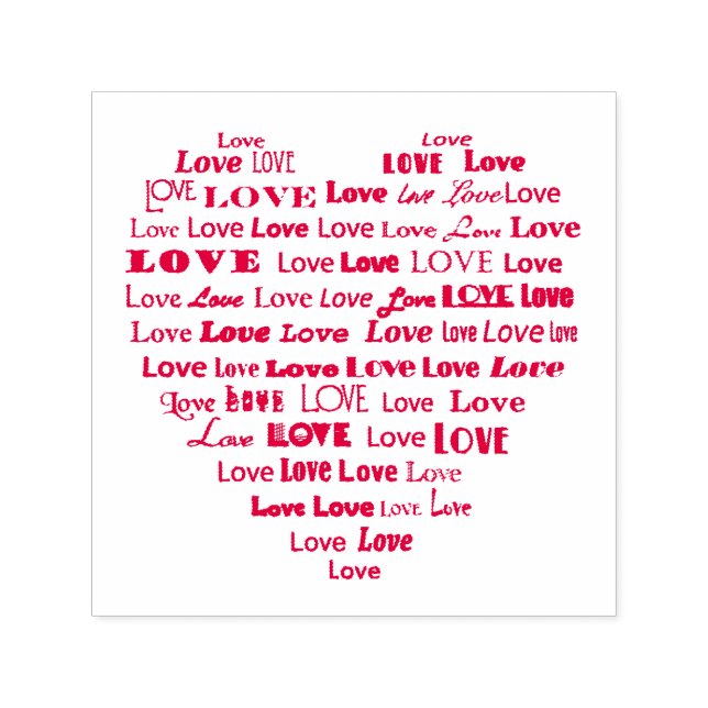 Liebe Herz Word Cloud Permastempel (Design)