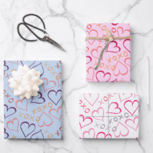 Liebe Herz, XOXO Geschenkpapier Set