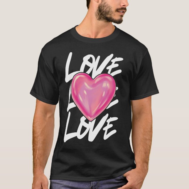 Liebe Herzdesign - Romantischer Valentinstag T-Shirt (Vorderseite)