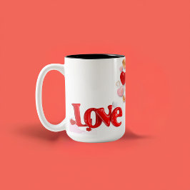 Liebe & Herzen Personalisiert Zweifarbige Tasse