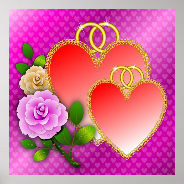 Liebe Herzformen Poster (Vorne)