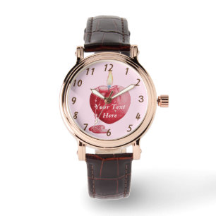 Liebe Herzförmige Flamme rote Kerze romantisch Armbanduhr