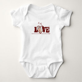 LIEBE Herzförmiges personalisiertes Foto Baby Strampler