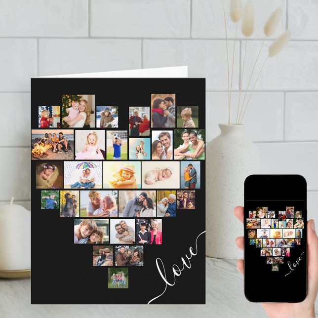 Liebe Herzfoto Collage Happy Jubiläum Karte (Von Creator hochgeladen)