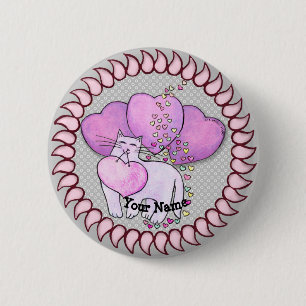 Liebe Herzkatzenkatze Button