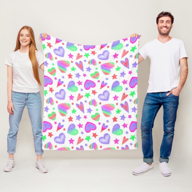 Liebe Herzlich romantisches Girly-Muster Moderne Fleecedecke (Beispiel)