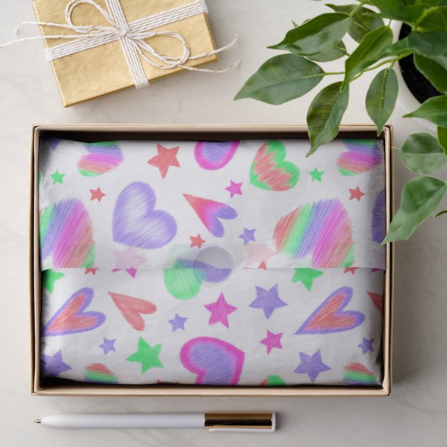 Liebe Herzlich romantisches Girly-Muster Moderne Seidenpapier (Geschenk)