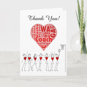 Liebe Herzlichen Netball Coach Vielen Dank Dankeskarte