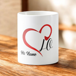 Liebe Herzmonogramm Individuelle Name 2 Kaffeetasse