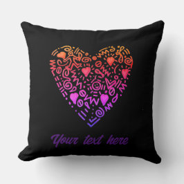 Liebe Herzombre rosa lila doodle Kissen Kissen
