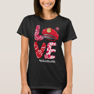 LIEBE Herzpolizei Lebenslauf Valentinstag T-Shirt
