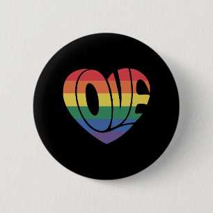 Liebe Herzretro Groovy LGBT Rainbow Pride Gear Button