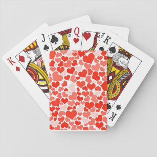 Liebe Herzrosa und rotes Jahr Spielkarten