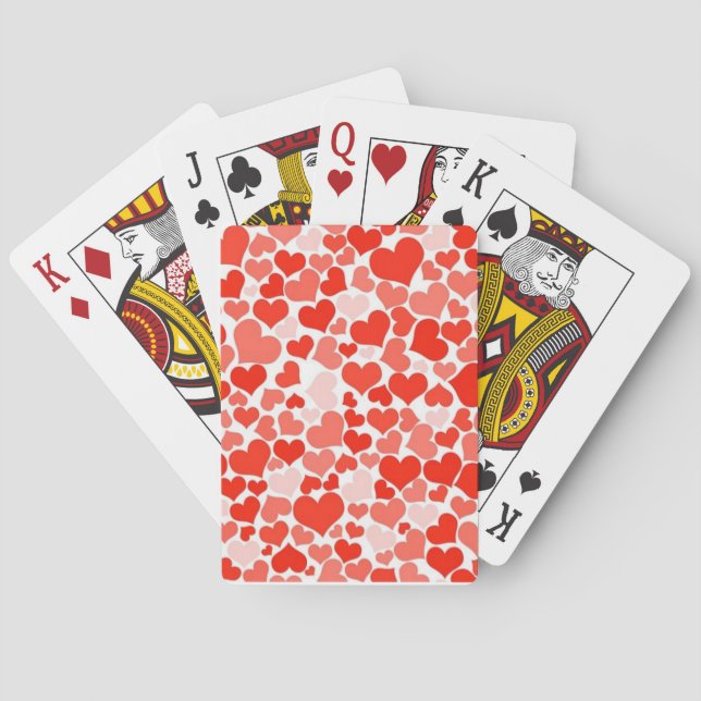 Liebe Herzrosa und rotes Jahr Spielkarten (Rückseite)
