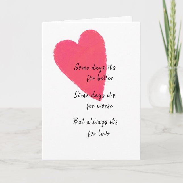 Liebe Herzschlag ein Jahr Hochzeit Jubiläum Gruß Karte (Vorderseite)
