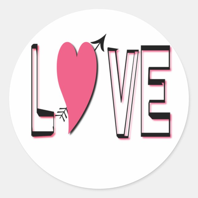 Liebe Herzsticker Runder Aufkleber (Vorderseite)