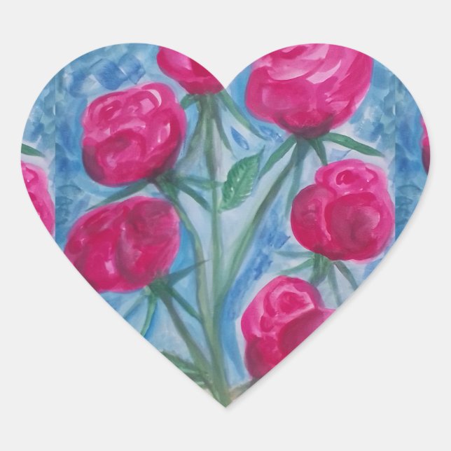 LIEBE HERZSTICKER VON KÜNSTLER PAULA REILLY. Herz-Aufkleber (Vorderseite)