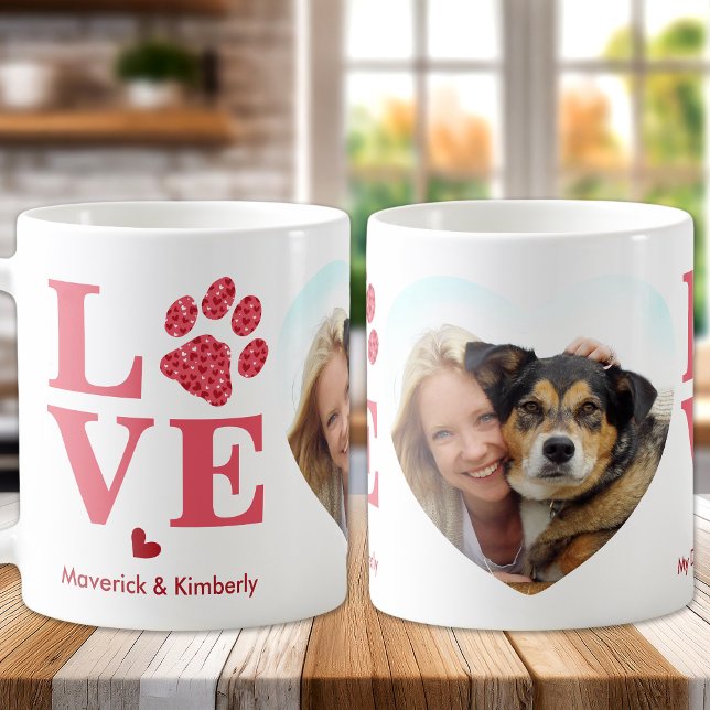 Liebe Herzstück Foto Eigener Hund über Valentine Kaffeetasse (Von Creator hochgeladen)