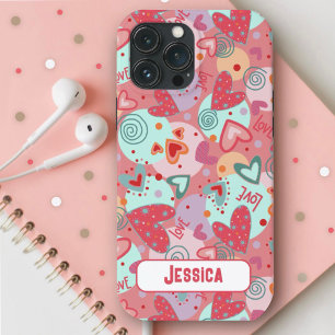 Liebe Herzt Spaß Moderne rosa Muster Inspirivität Case-Mate iPhone Hülle