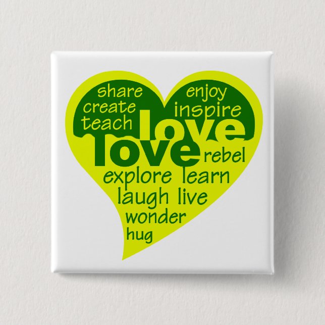 Liebe Herztaste Button (Vorderseite)