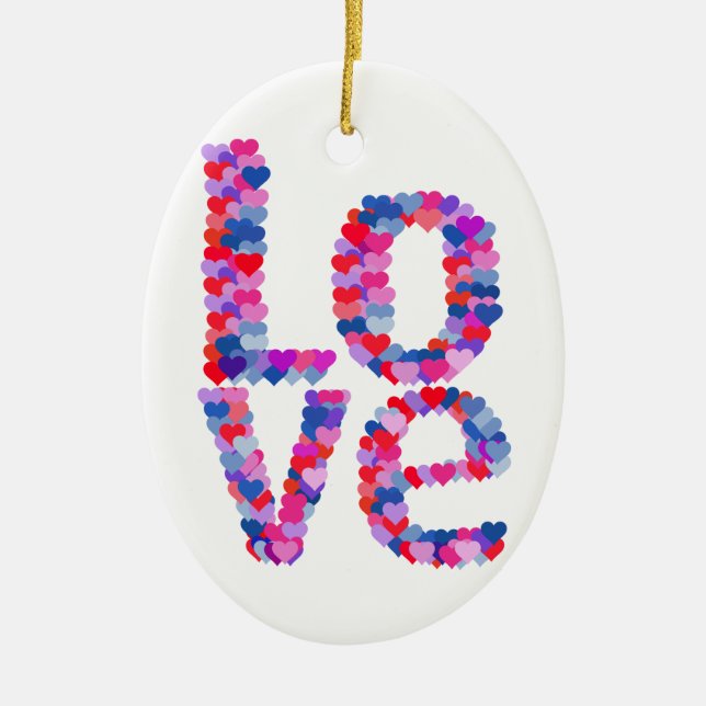 LIEBE Herztext Ornament (Vorne)