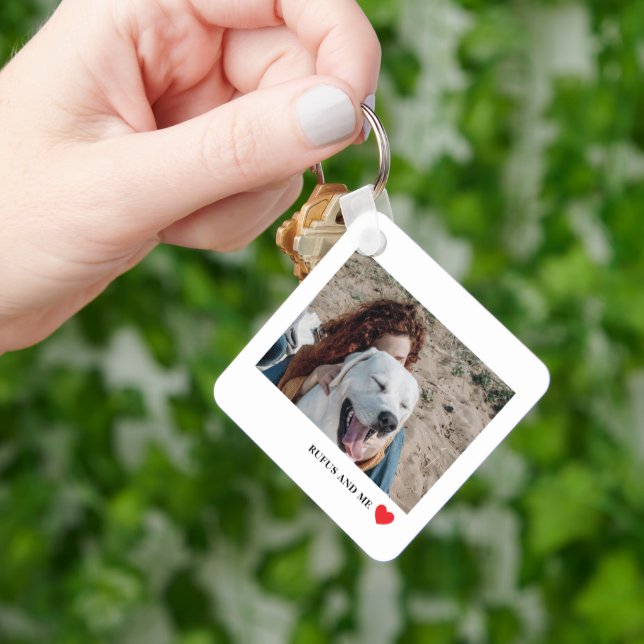 Liebe Herztext und 2 Fotografien Schlüsselanhänger (Hand)