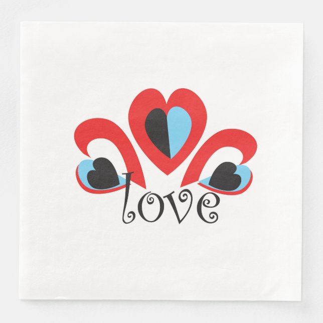 Liebe Herztraditionelle Valentinmaske Serviette (Vorderseite)