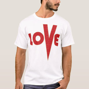 Liebe High / Letter Art Red and Gold Glitzer T-Shirt