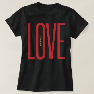 Liebe High Letters Red Golden Monogram Chic Design T-Shirt