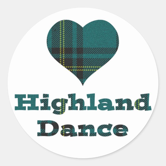 Liebe Highland Dance Runder Aufkleber (Vorderseite)