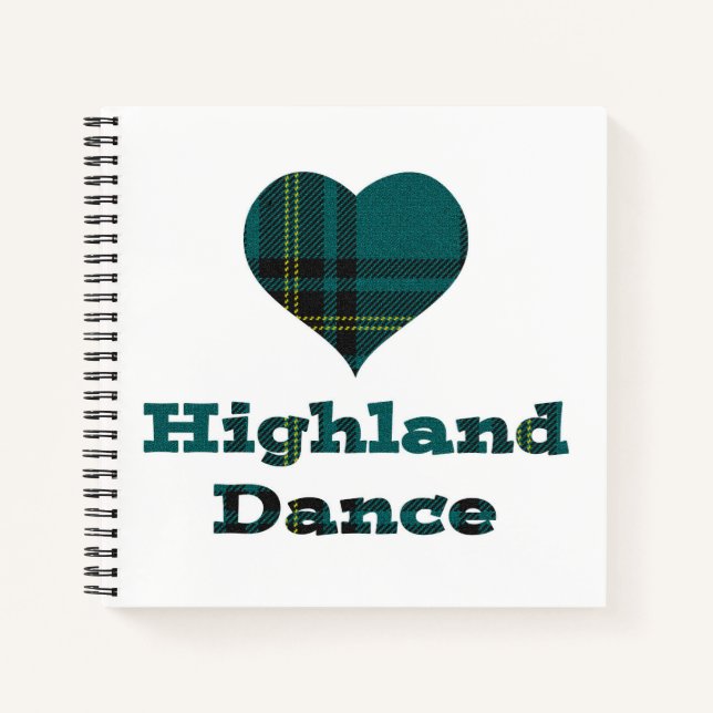 Liebe Highland Dance (Tartan auf der Rückseite) Notizbuch (Vorderseite)