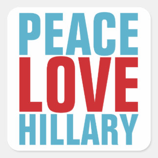 Liebe Hillary Quadratischer Aufkleber