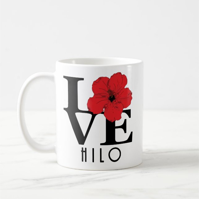 LIEBE Hilo Red Hibiskus 11oz Kaffeetasse (Links)