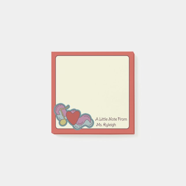 Liebe Hinweis: Doodles für Musikliebhaber Rot Post-it Klebezettel (Vorderseite)